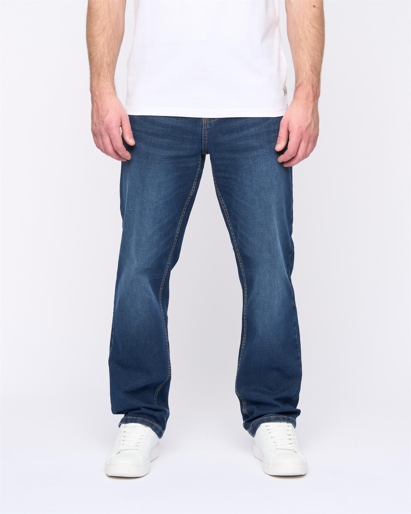 Mens Rushawn Relaxed Fit Jeans Mid Wash