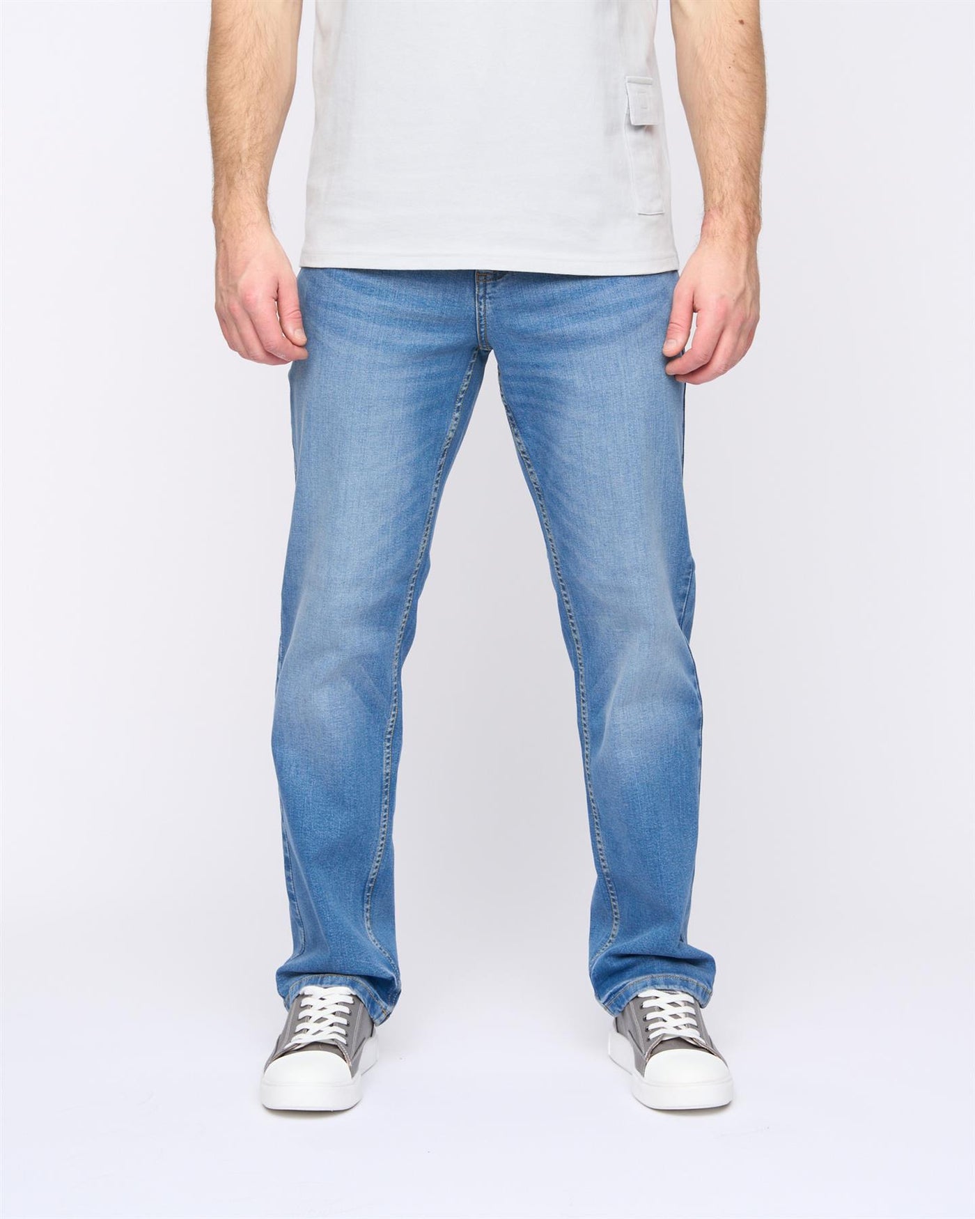 Mens Rushawn Relaxed Fit Jeans Light Wash