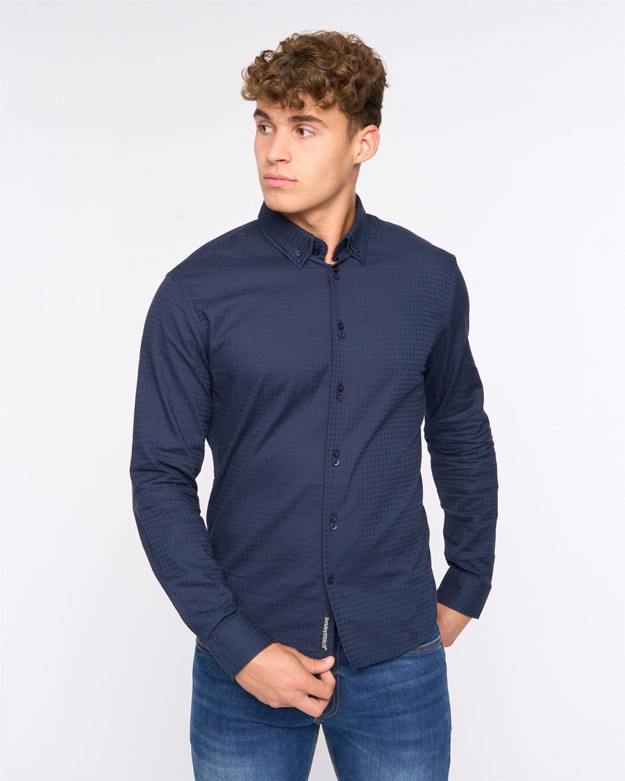 Mens  Edgeworth Slim Fit Shirt Navy