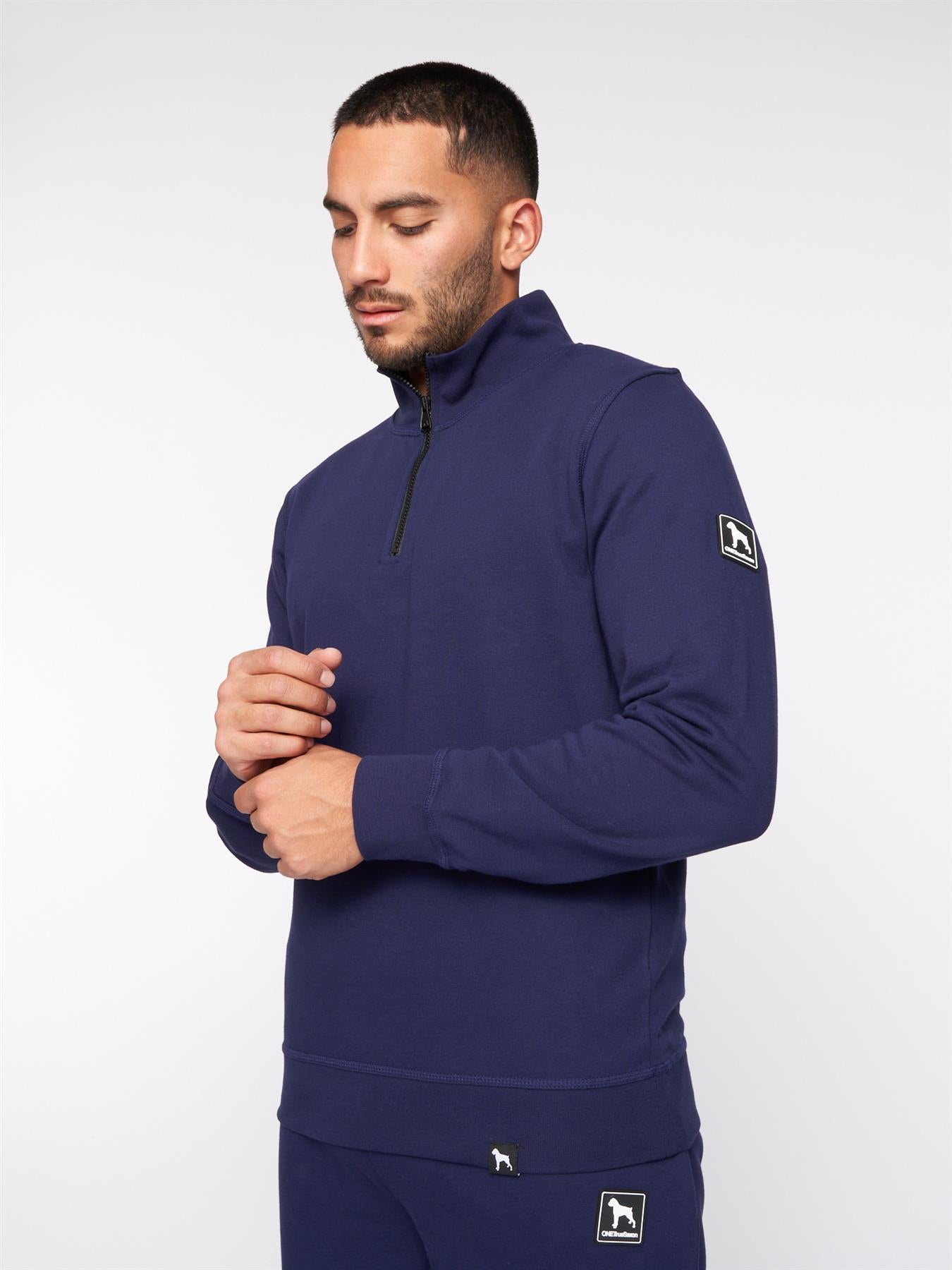 Dexon Quarter Zip Hoodie Navy