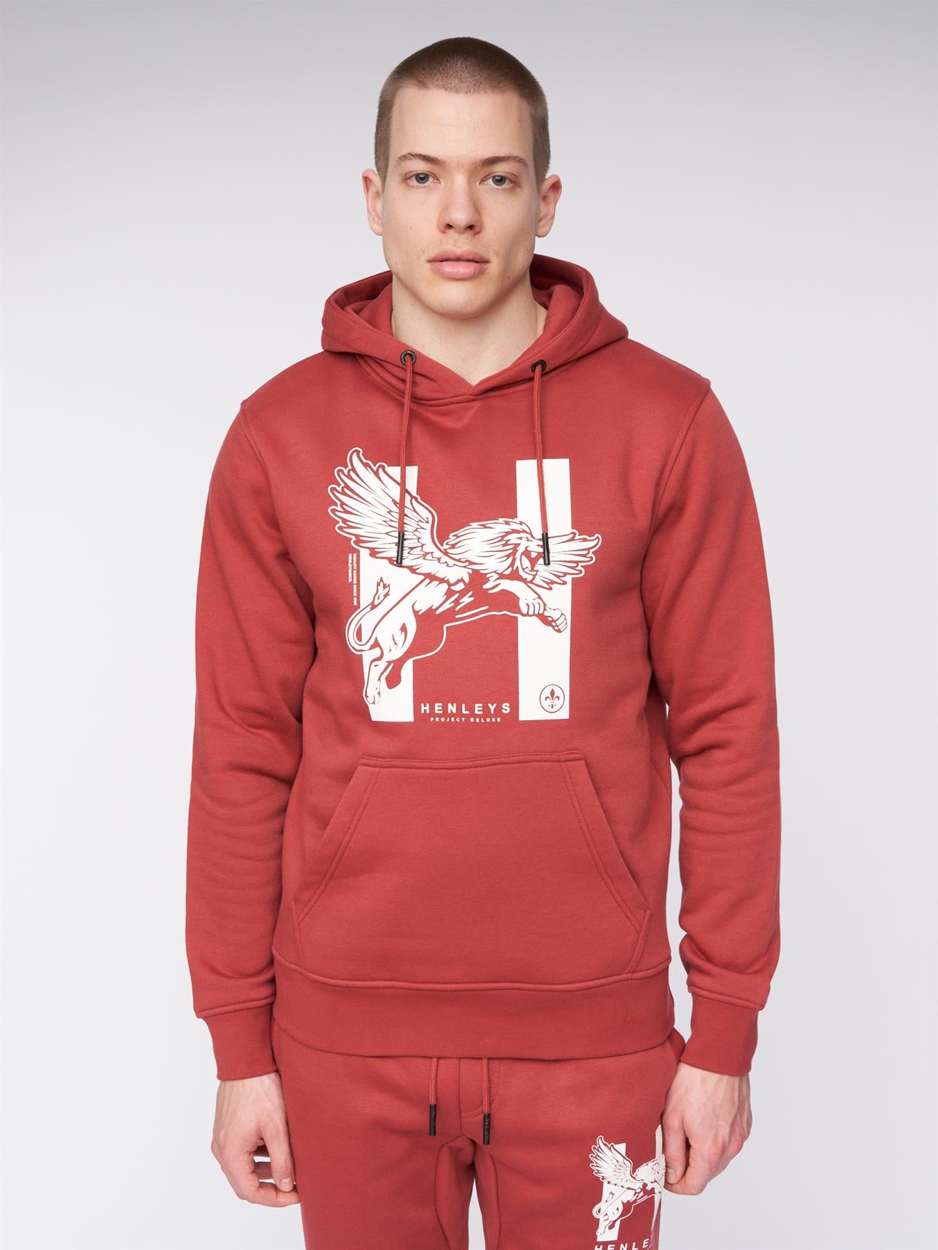 Mens Curveball Hoodie Deep Red