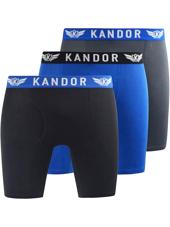 Men's Bambuso Boxers 3pk Black Blue