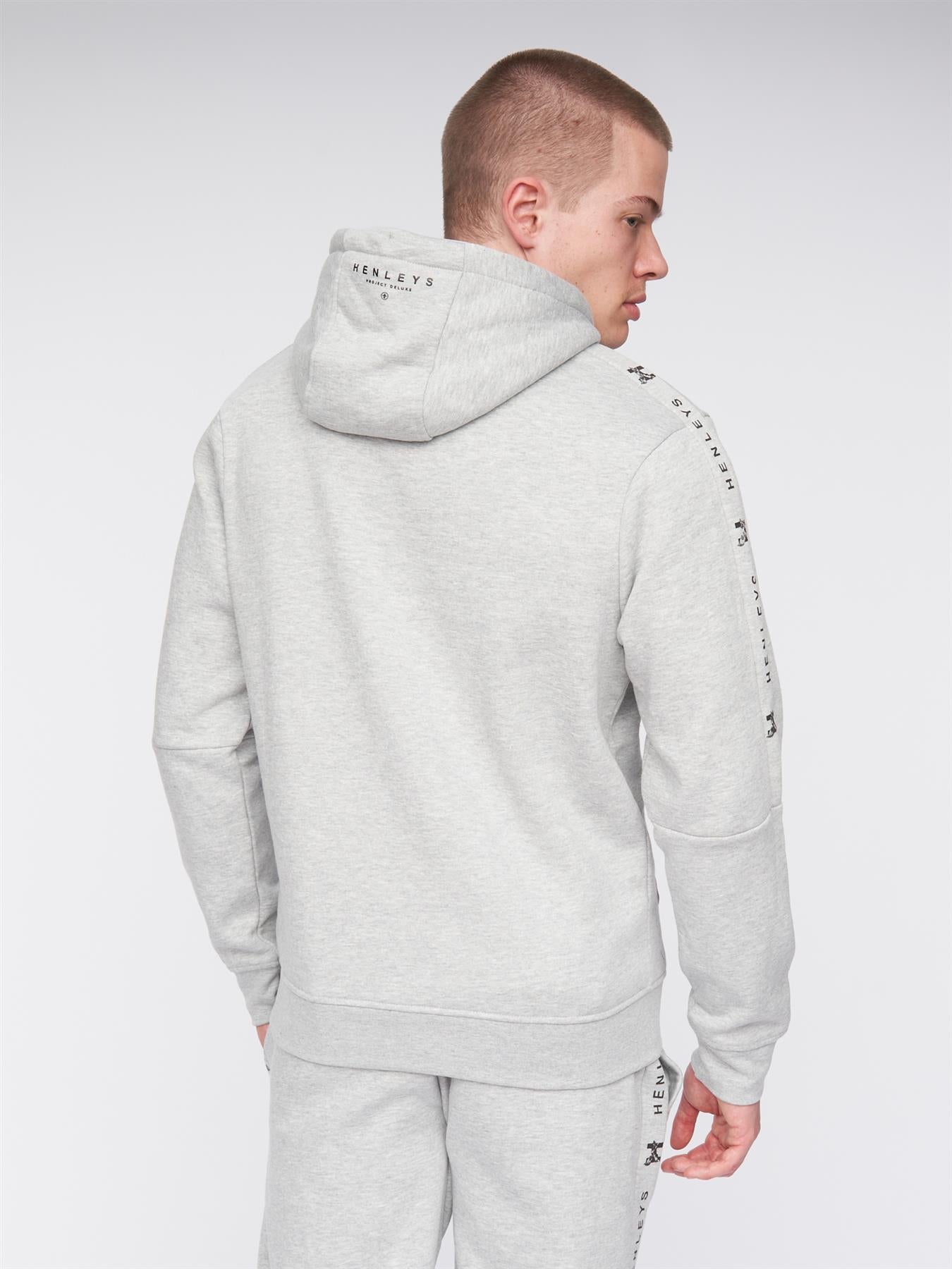 Mens Tapehen Hoodie Grey Marl