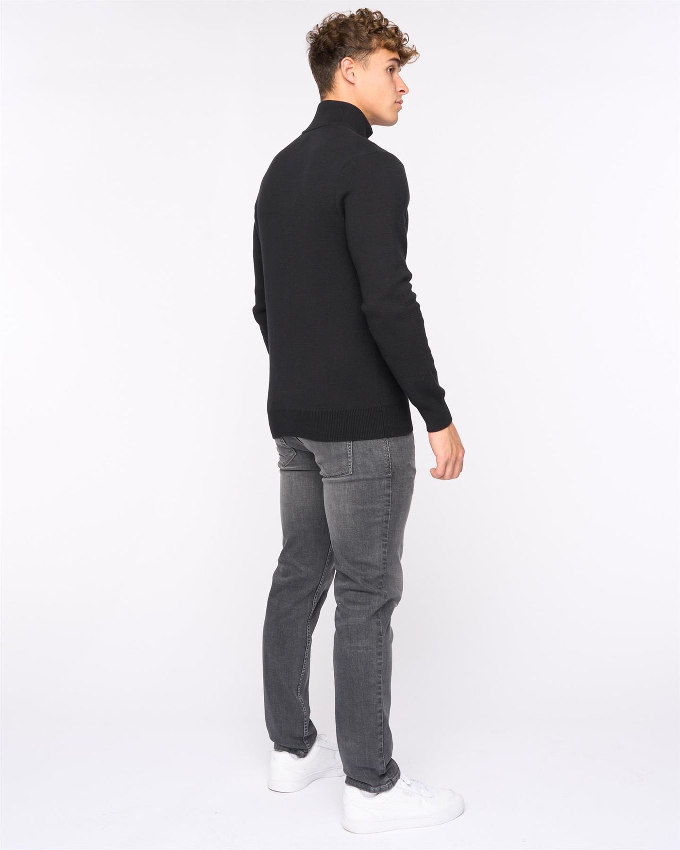 Mens  Kempsford Funnel Neck Knit Black