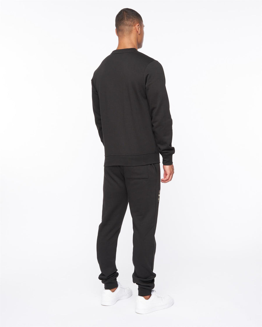 Mens Jennerkins Crew Sweat & Joggers Set Black