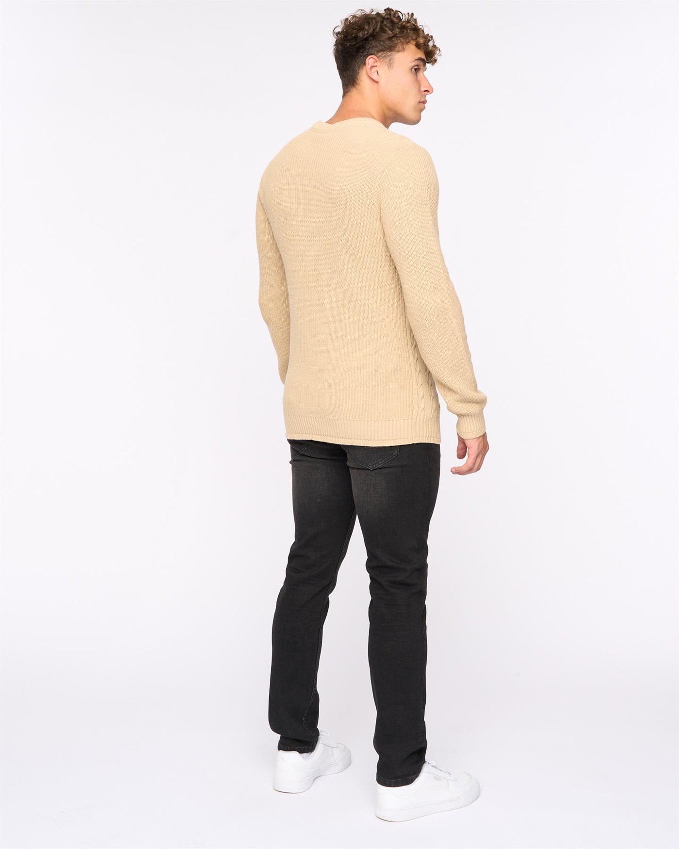 Mens Kabstars Cable Knit Wheat