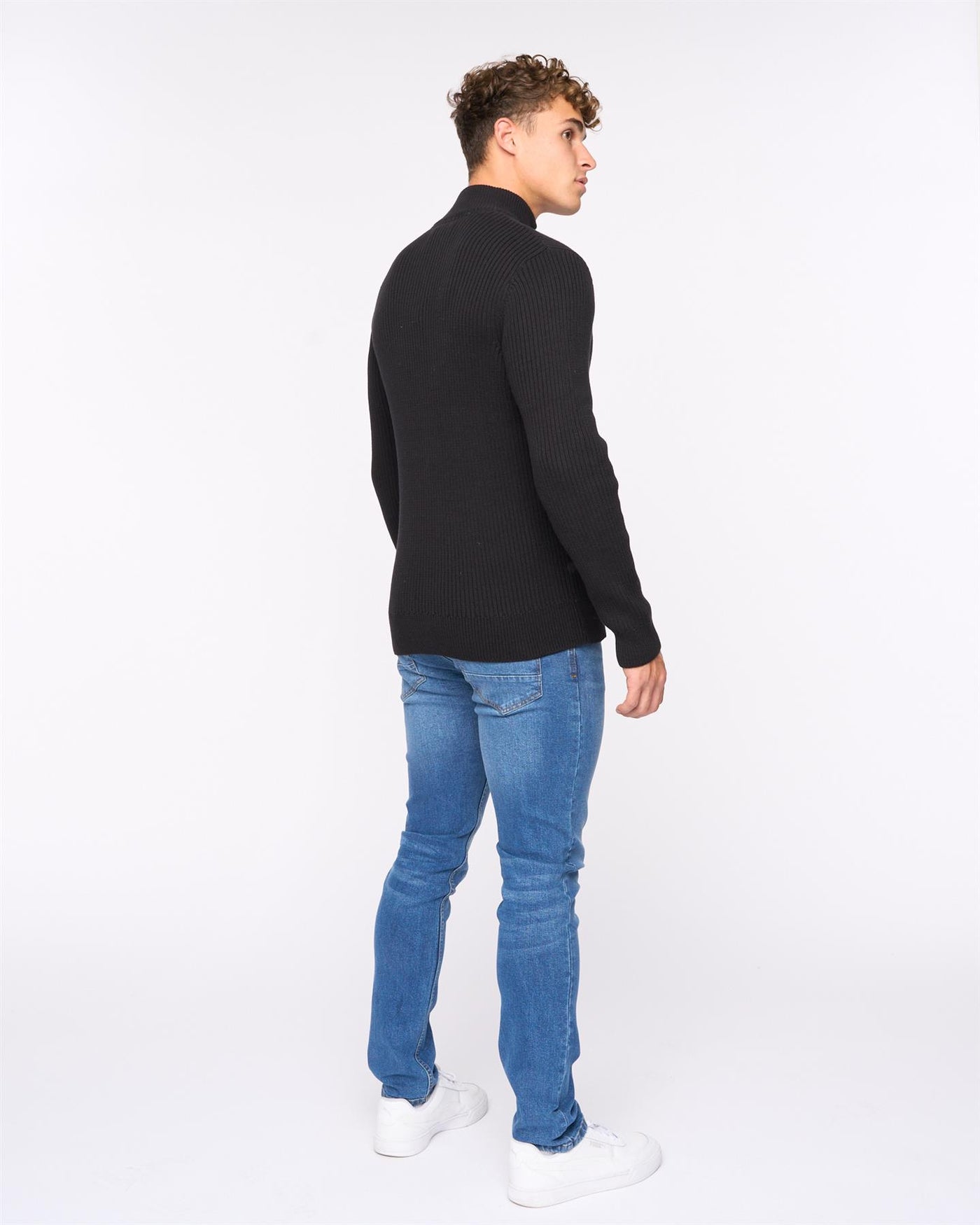 Mens Havaline 1/4 Zip Knit Black