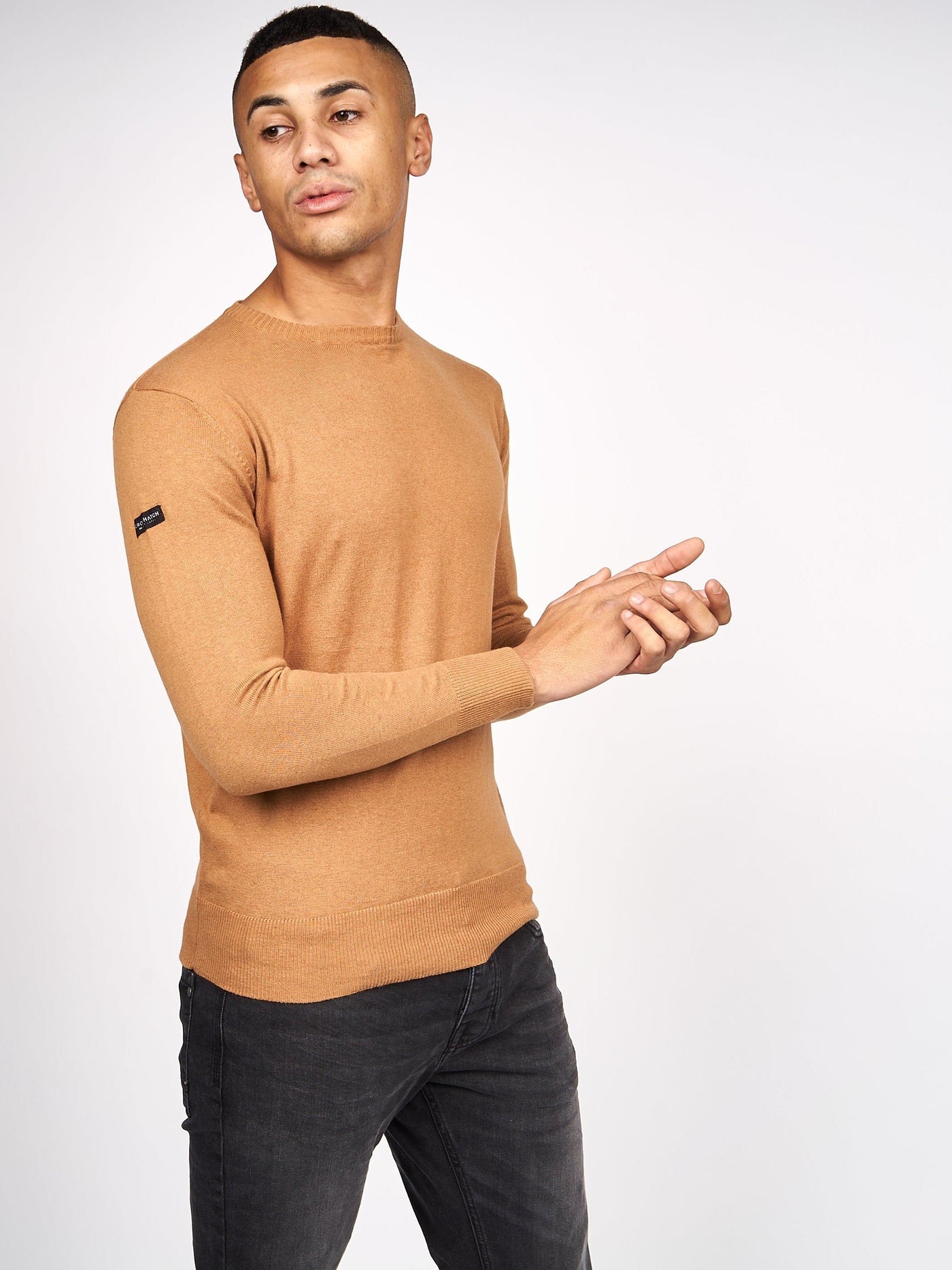 Mens Lempton Knit Brown Marl