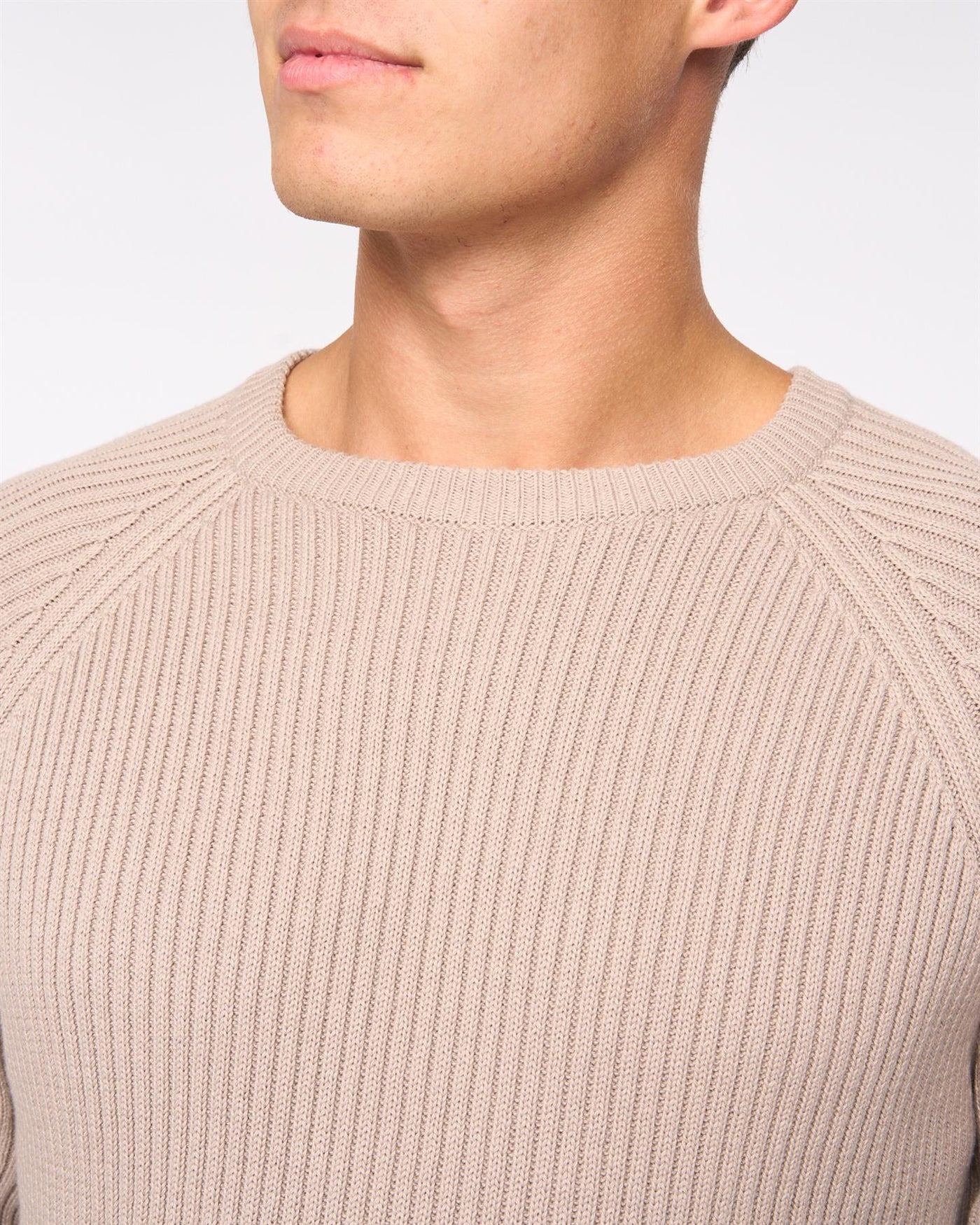 Mens Kramtax Raglan Knit Taupe