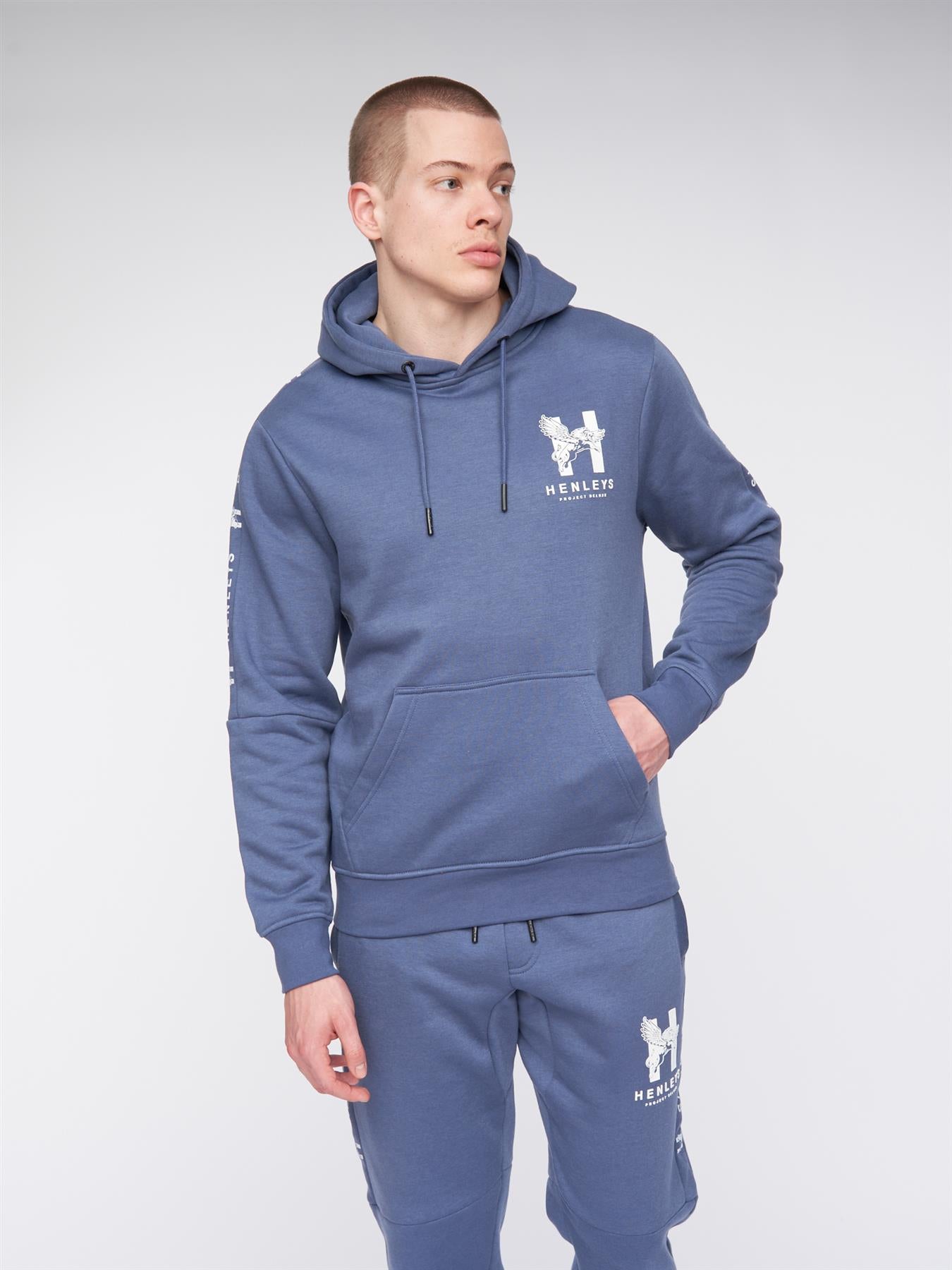 Mens Tapehen Hoodie Deep Blue