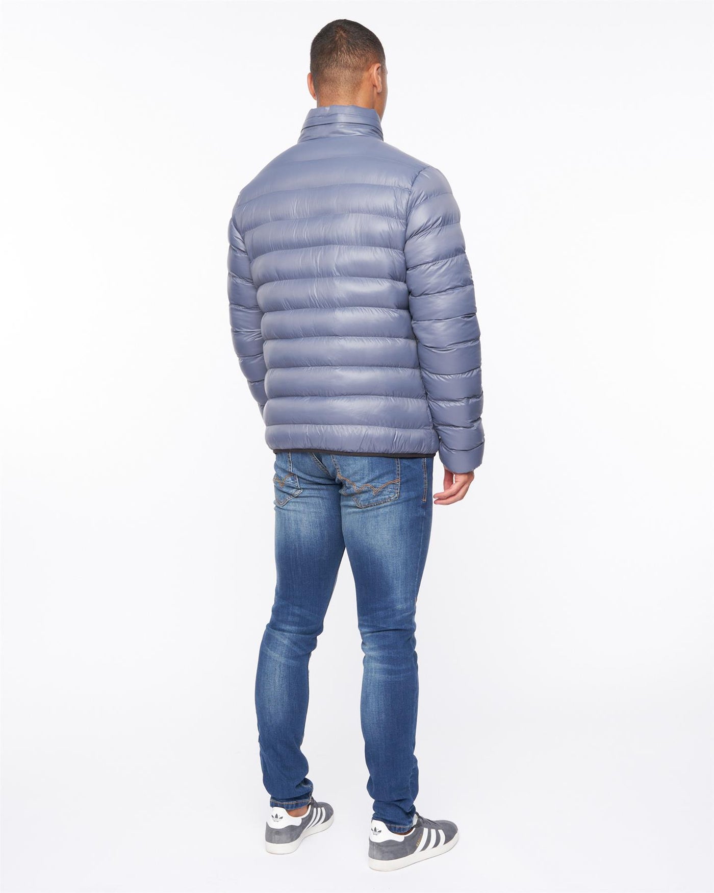 Mens Shemmy Two Quilted Jacket Denim Blue