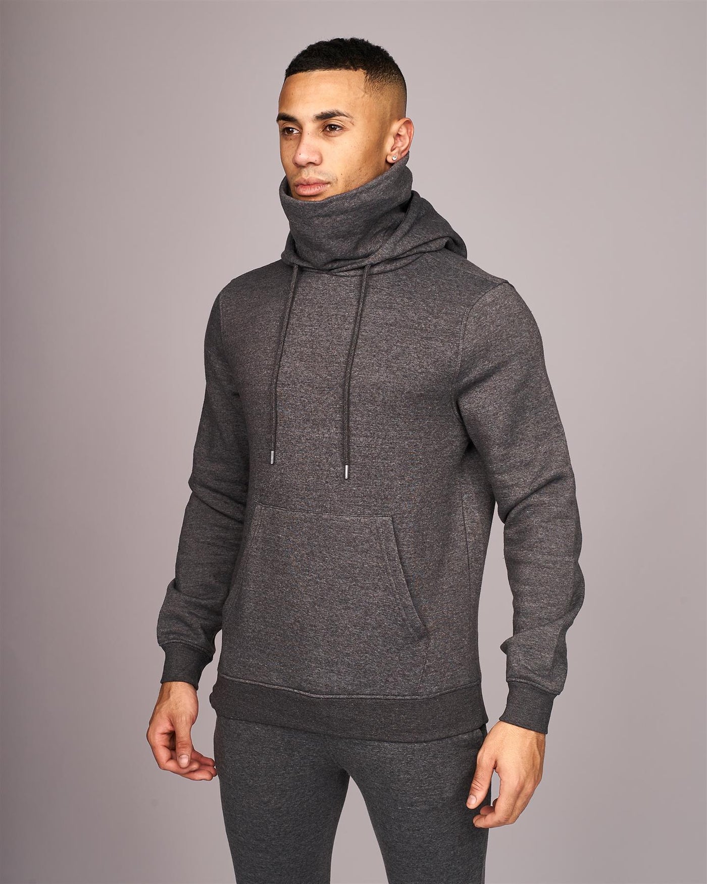 Mens Venmark Snood Sweat Charcoal Marl