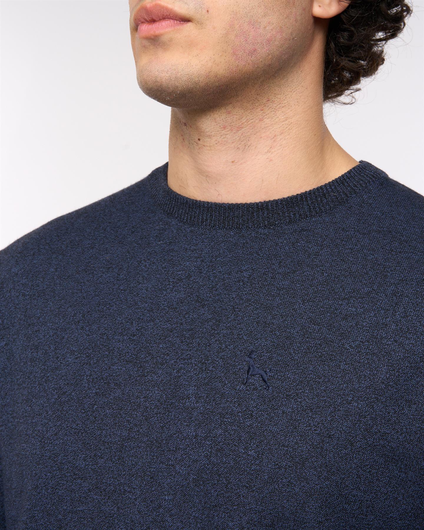 Mens Loxham Crew Knit Navy Marl