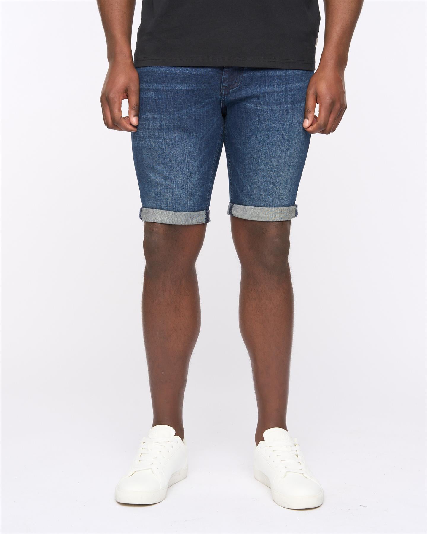 Duck and Cover Mens Zeki Shorts Dark Wash