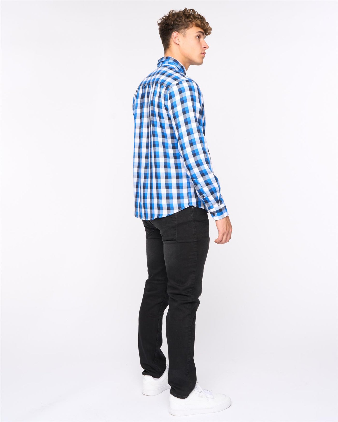 Mens  Gosfield Slim Fit Check Shirt Blue Check