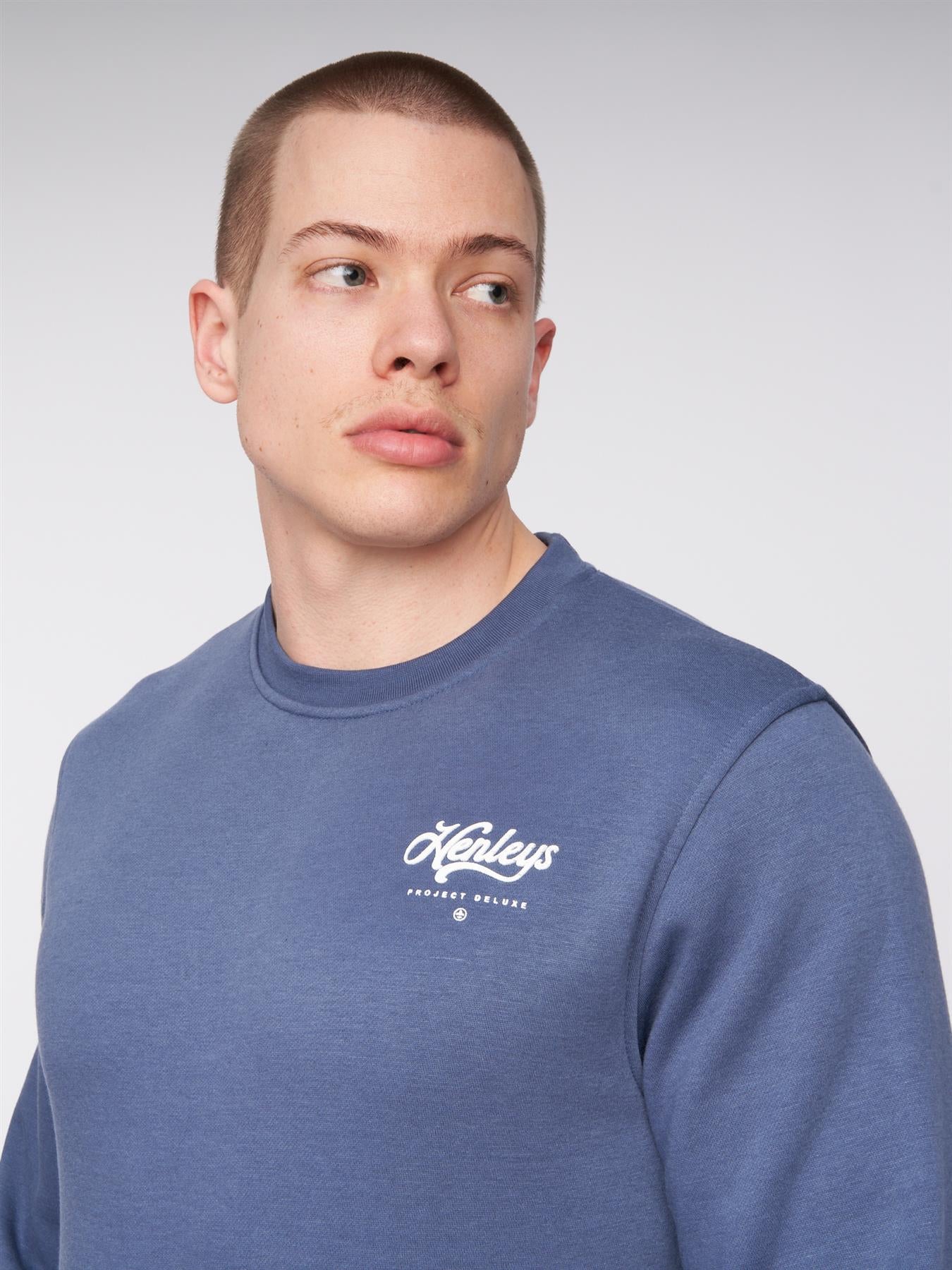 Scripthen Crew Sweat Deep Blue