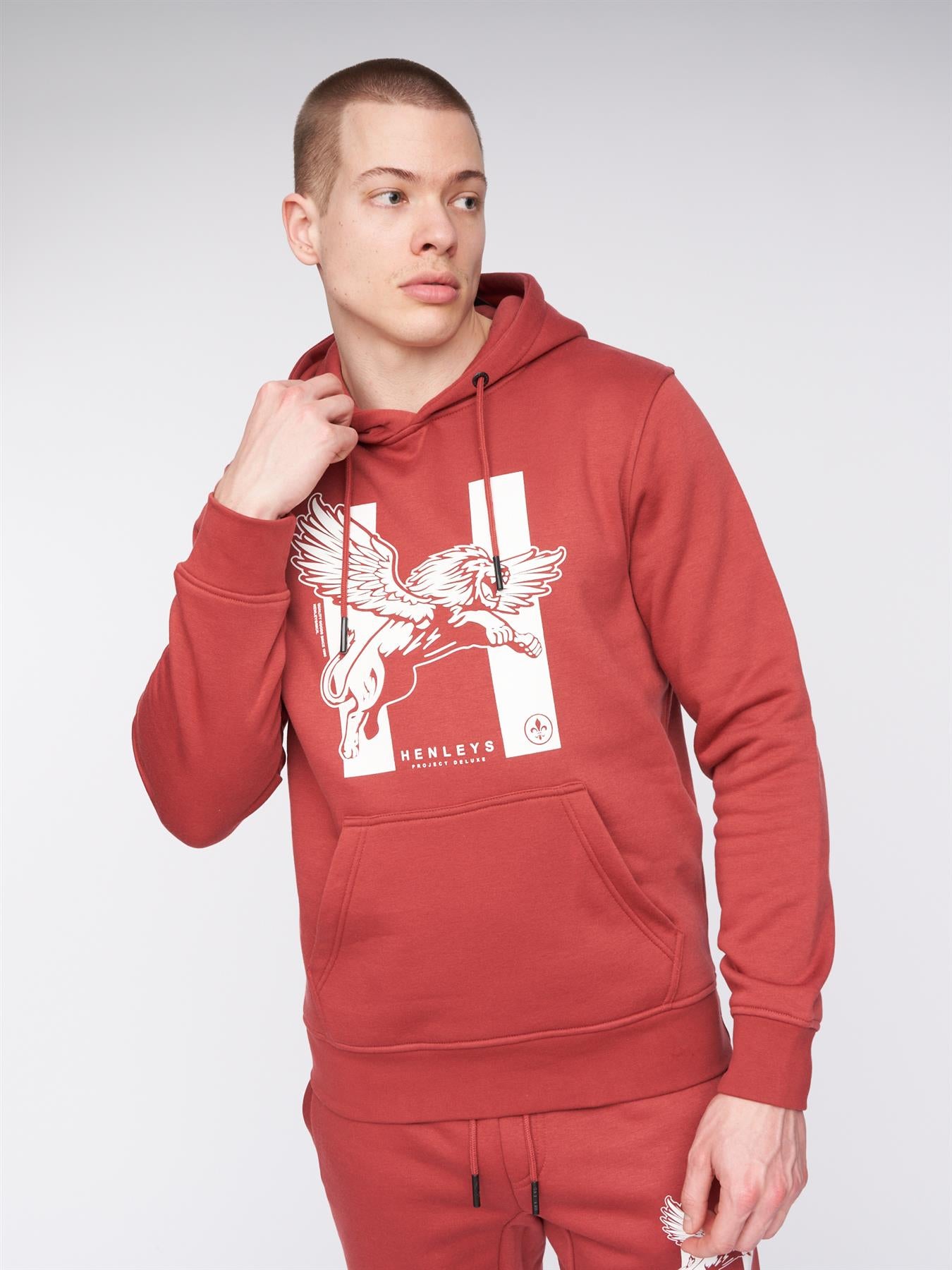 Mens Curveball Hoodie Deep Red