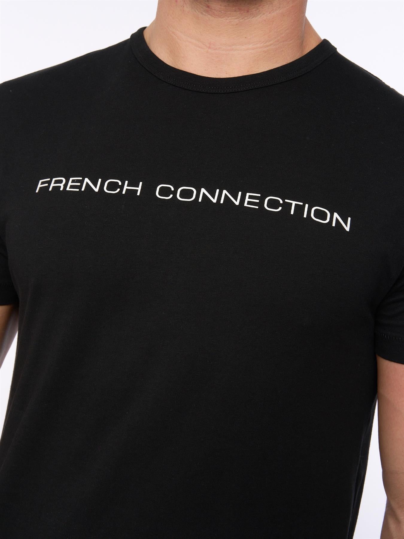 Mens French Connection T-Shirt Black/White