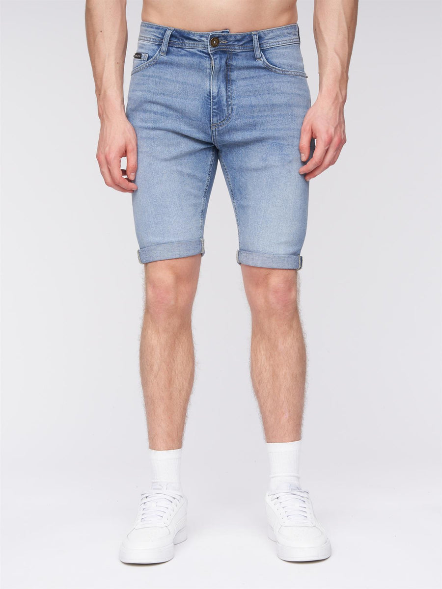 Mens Flex Denim Shorts Light Wash