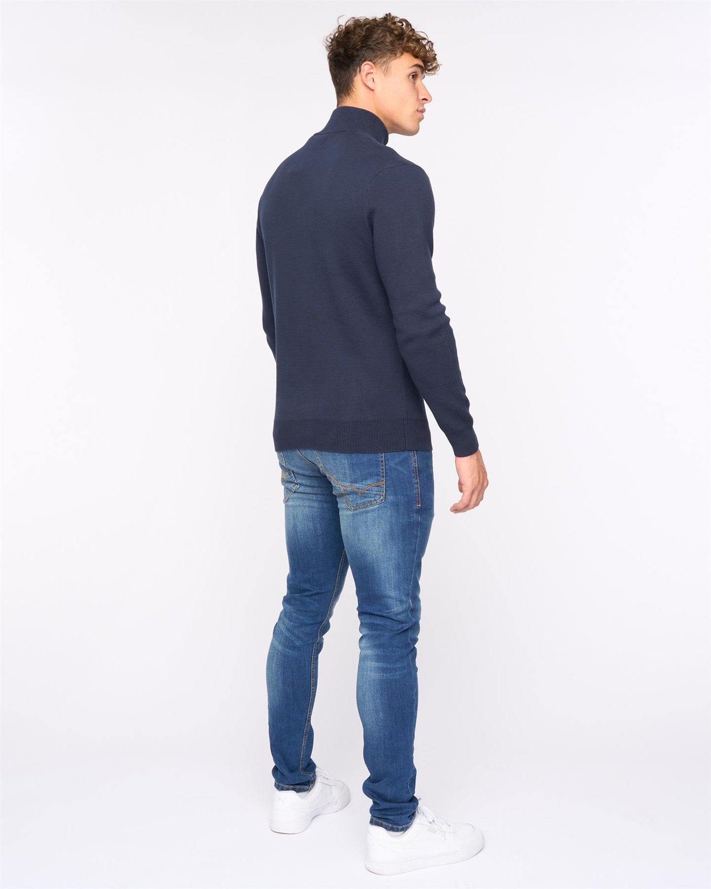 Mens  Kempsford Funnel Neck Knit Navy