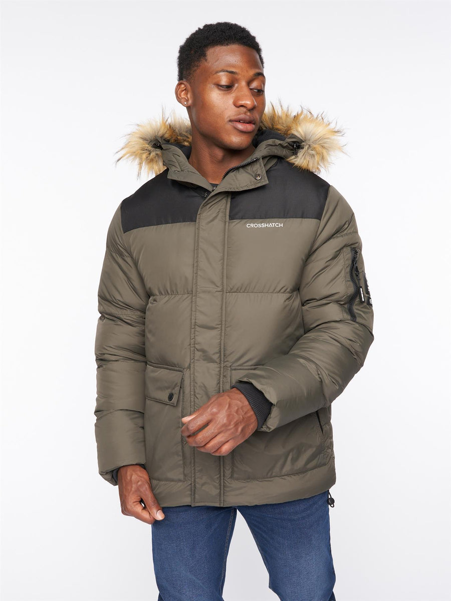 Mens Bentlays Hooded Jacket Olive