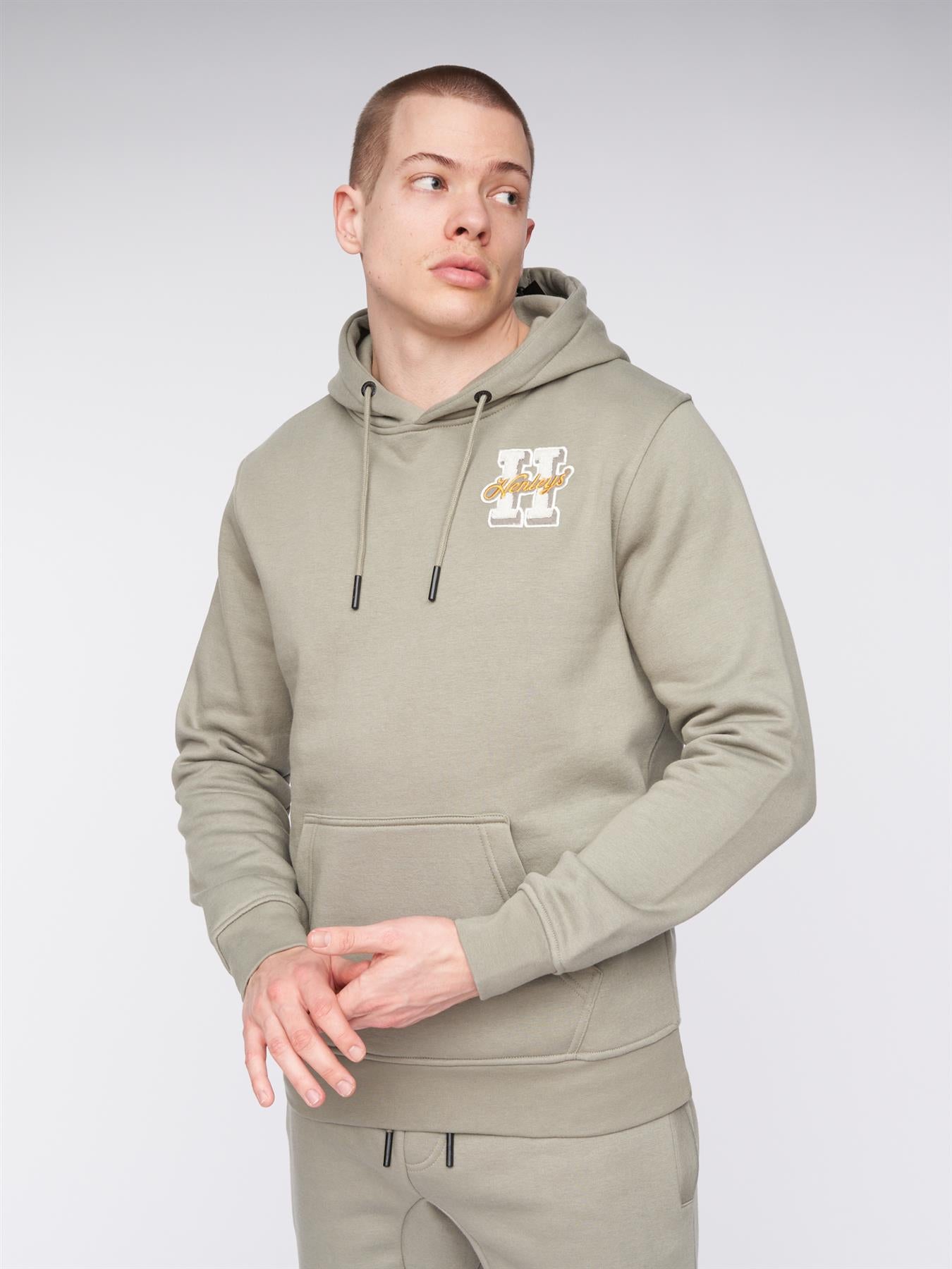 Mens Aitchen Hoodie Dusty Olive