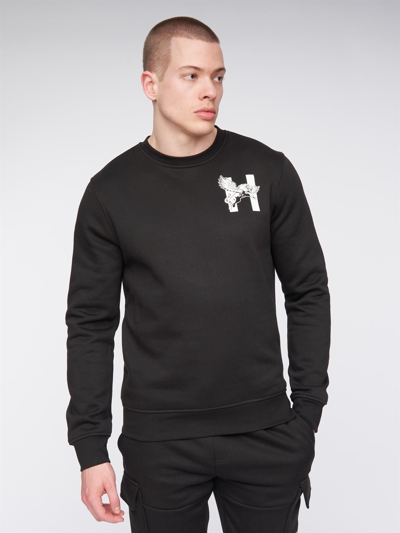 Mens Moorehen Crew Sweat Black