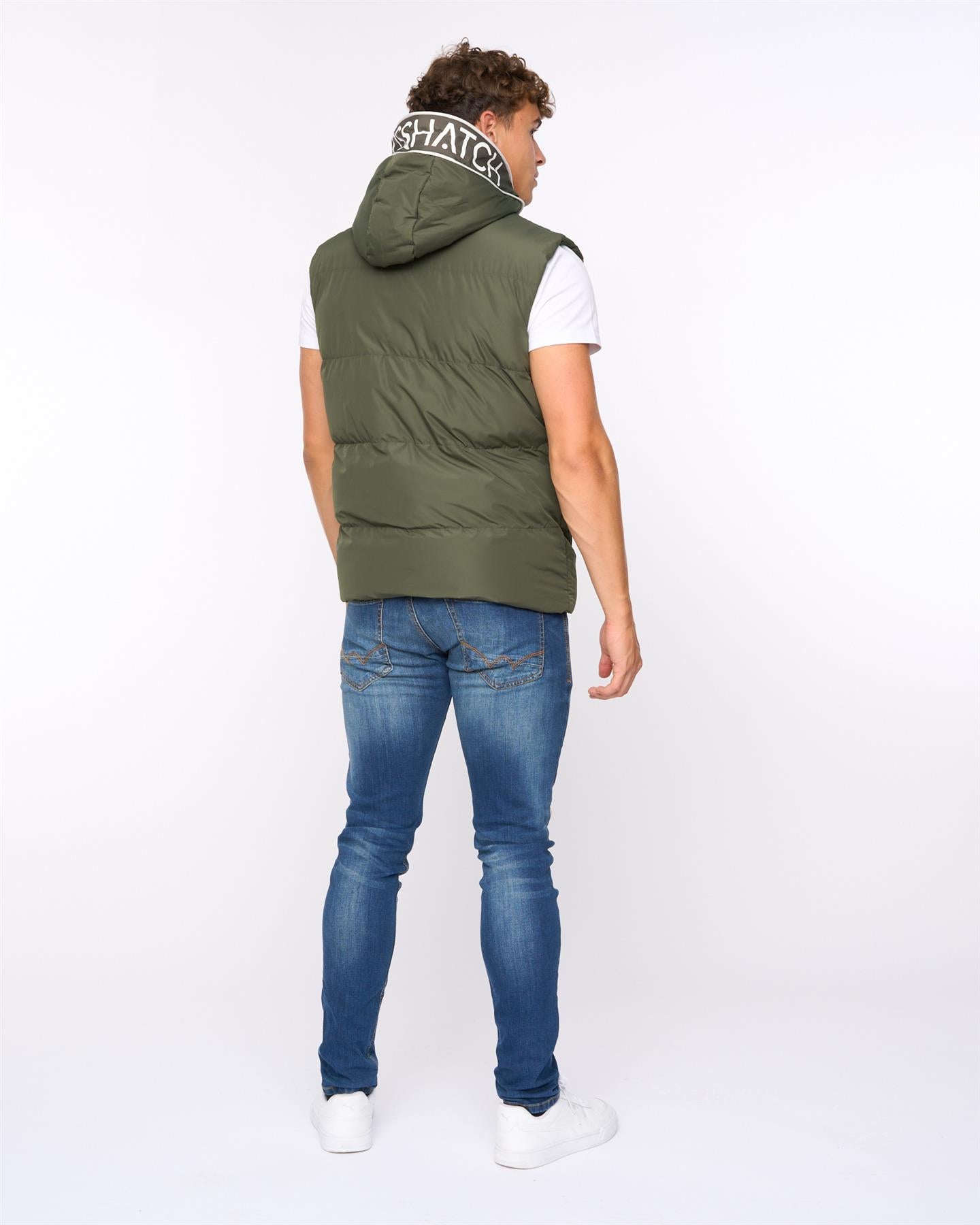 Mens Sandbox Hooded Gilet Olive