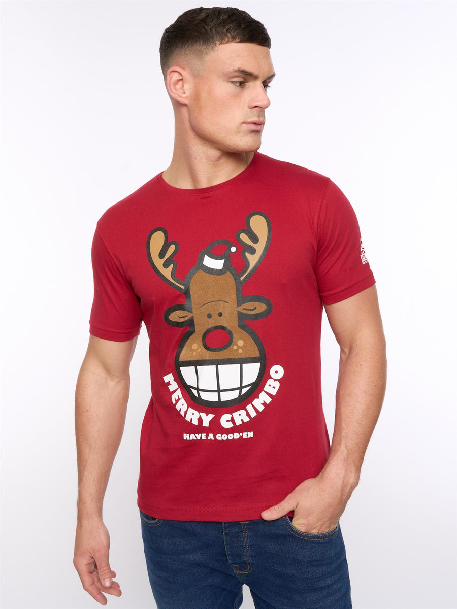 Mens Xplicit Rednose Xmas T-Shirt Blood Red