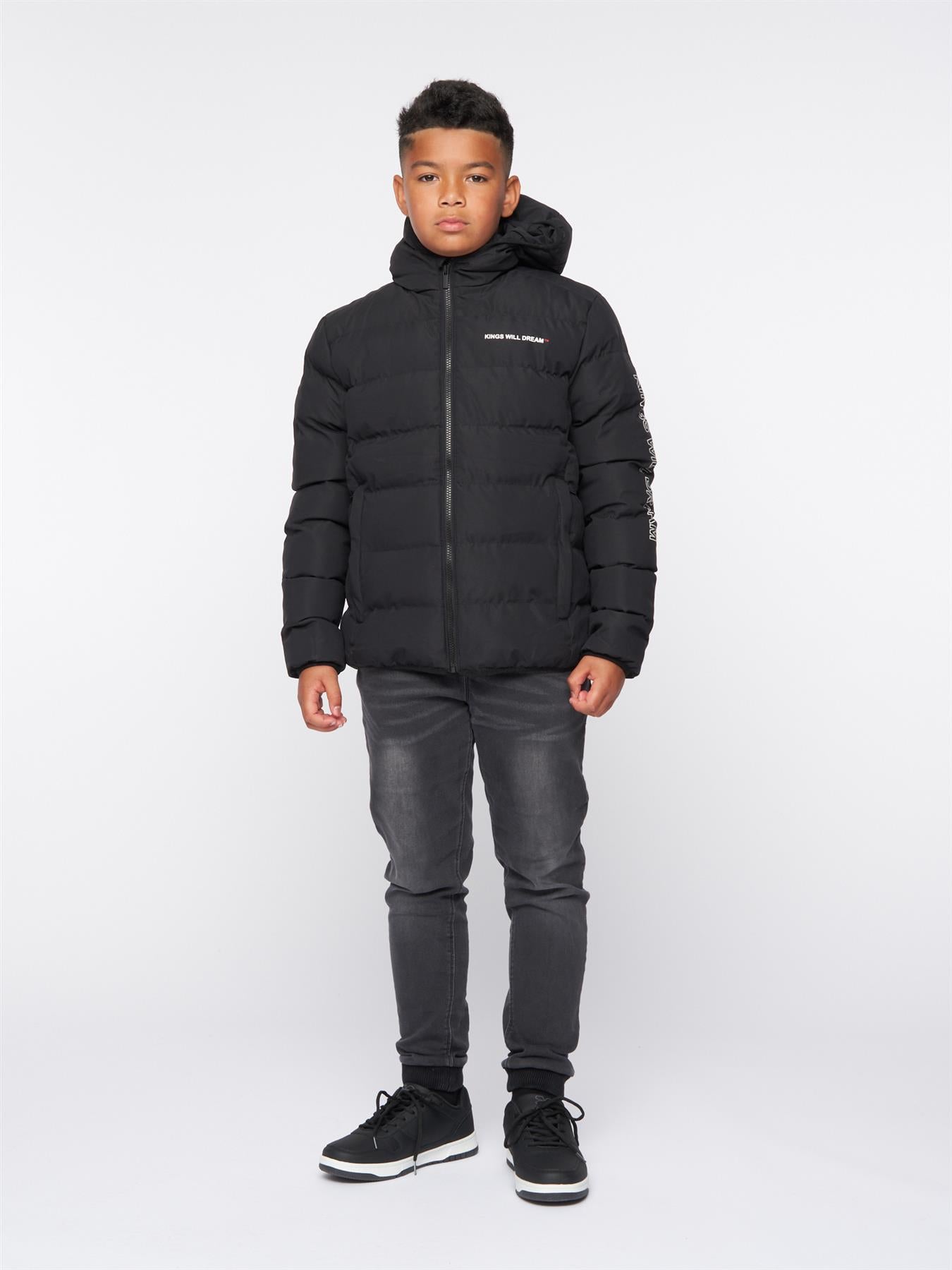 Kamon Short Puffer Jacket Black