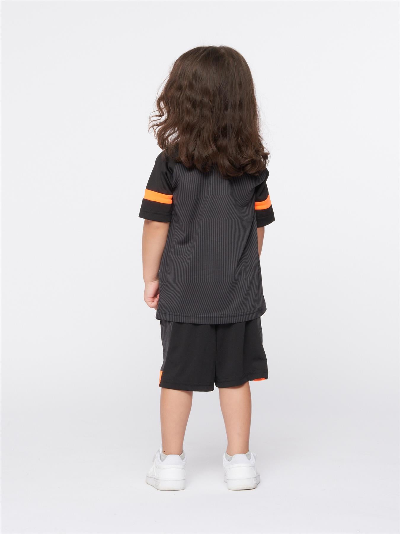 Zadar T-Shirt & Short Jet Black / Shocking Orange