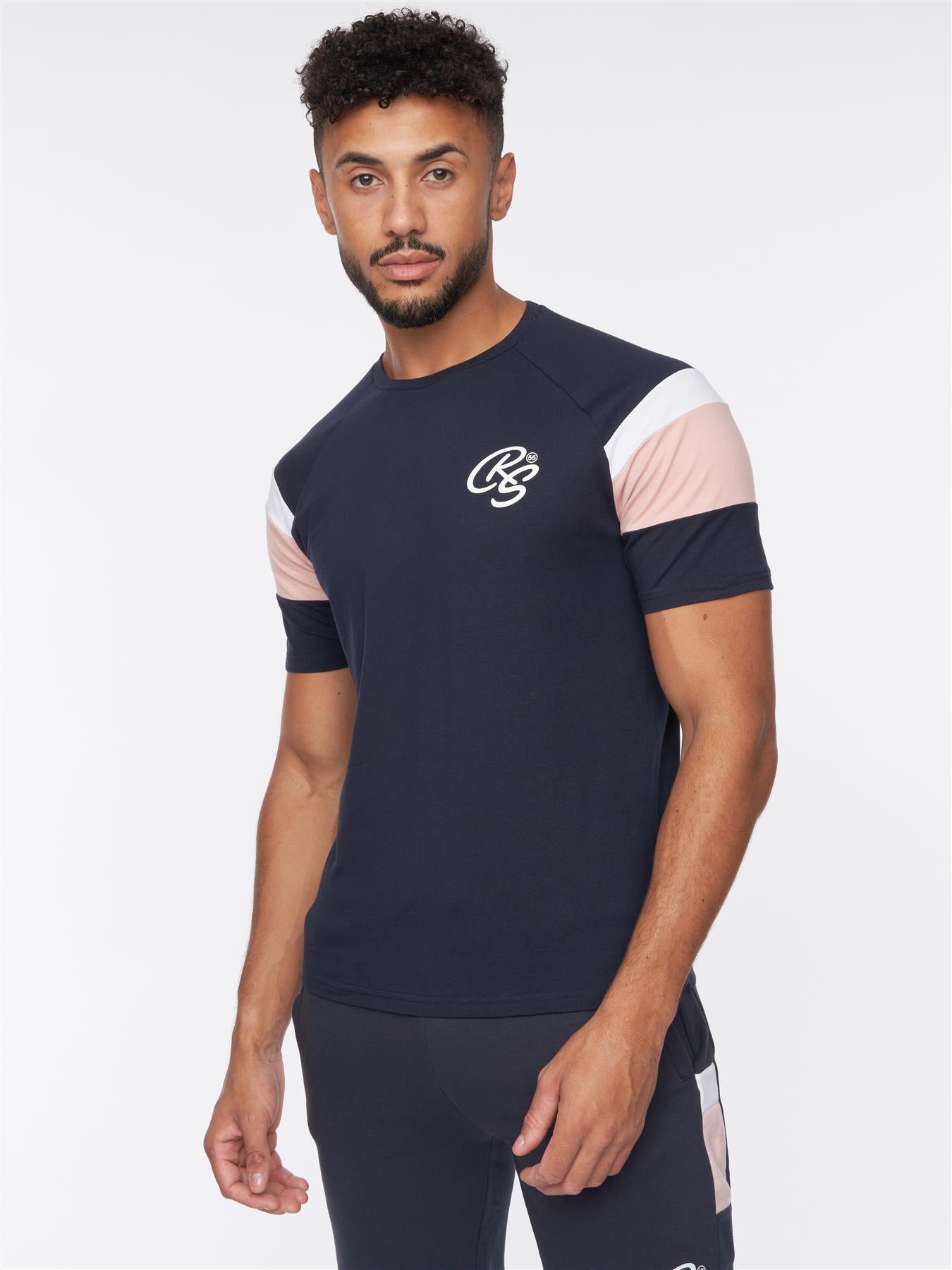 Cremland T-Shirt/Shorts Set Navy/Pink