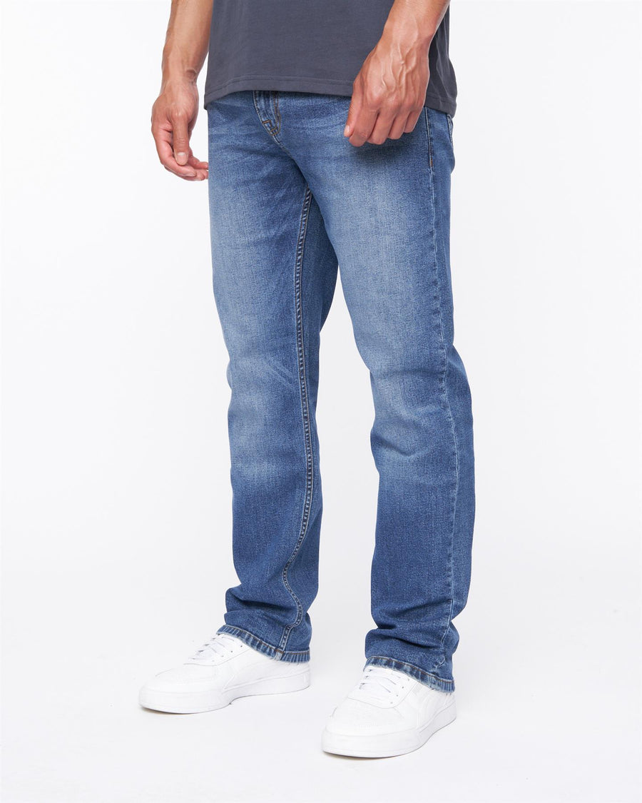 Mens Janstar Straight Leg Jeans Stone Wash