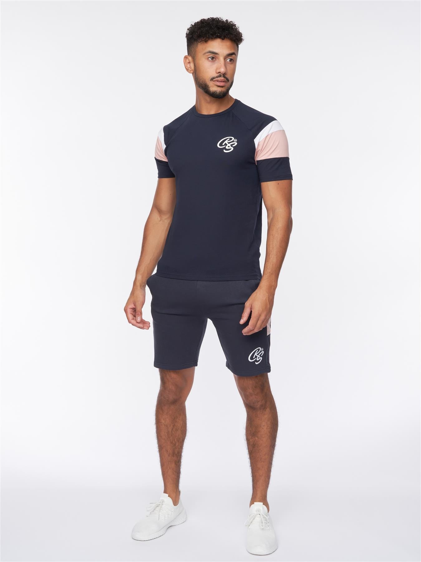 Cremland T-Shirt/Shorts Set Navy/Pink