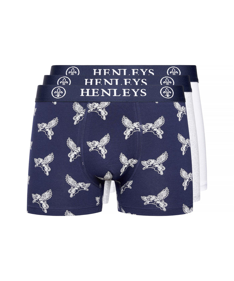 Mens Lionwing Boxers 3pk Assorted