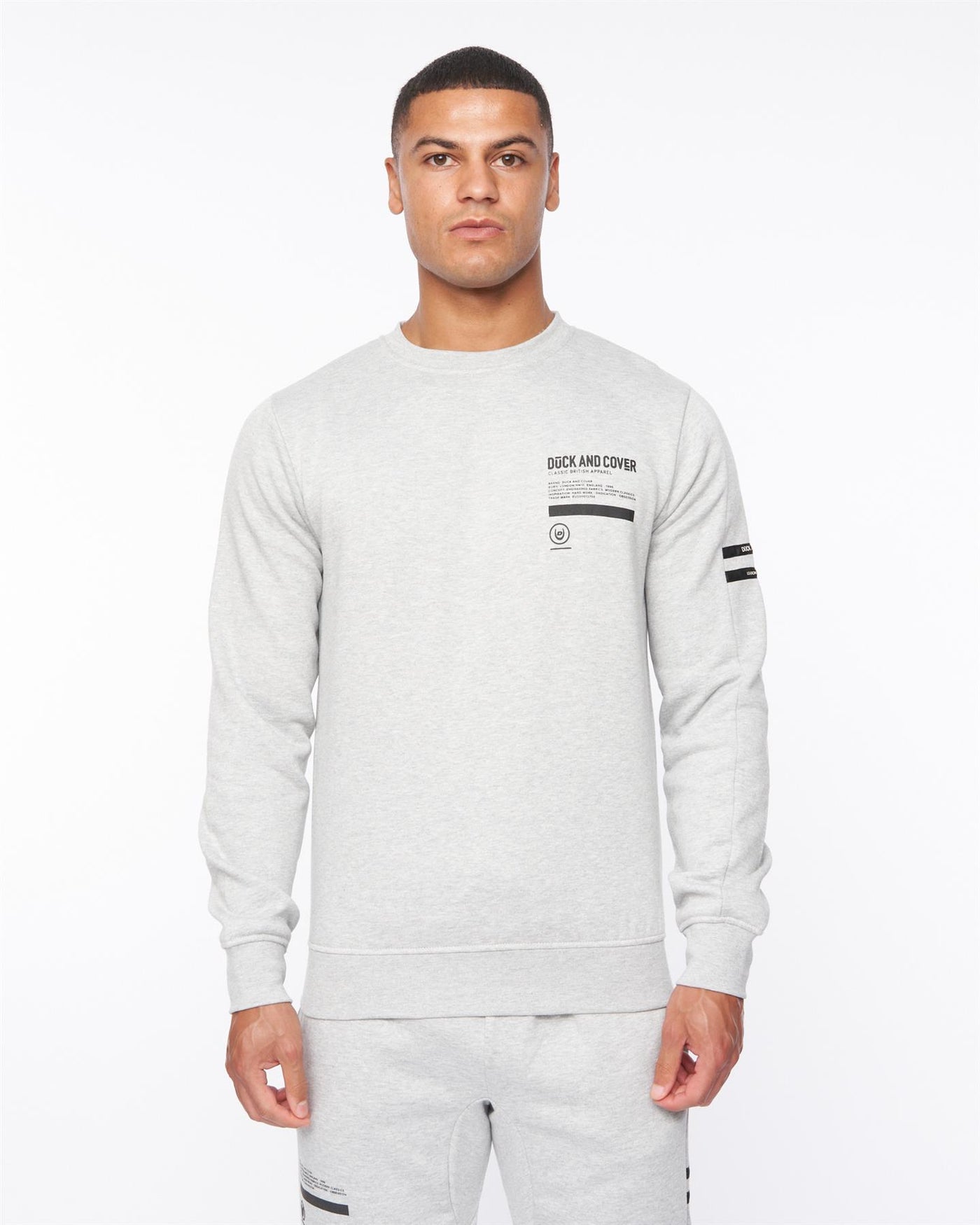 Mens Jennerkins Crew Sweat Grey Marl