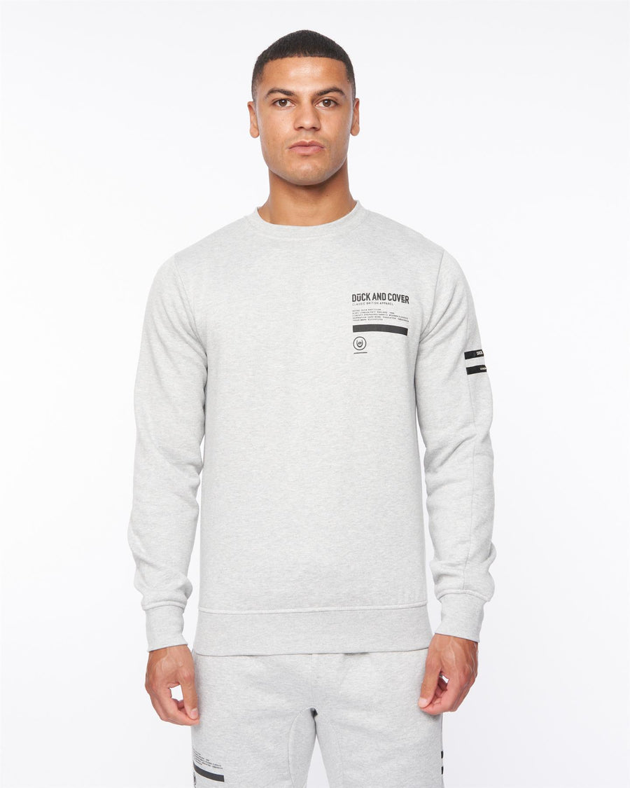 Mens Jennerkins Crew Sweat Grey Marl