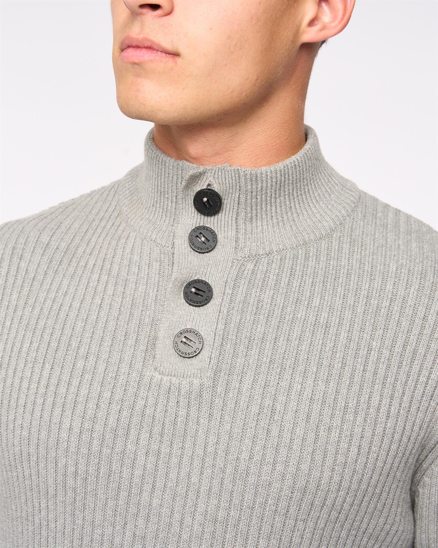 Mens Wellburys Chunky Knit Grey Marl