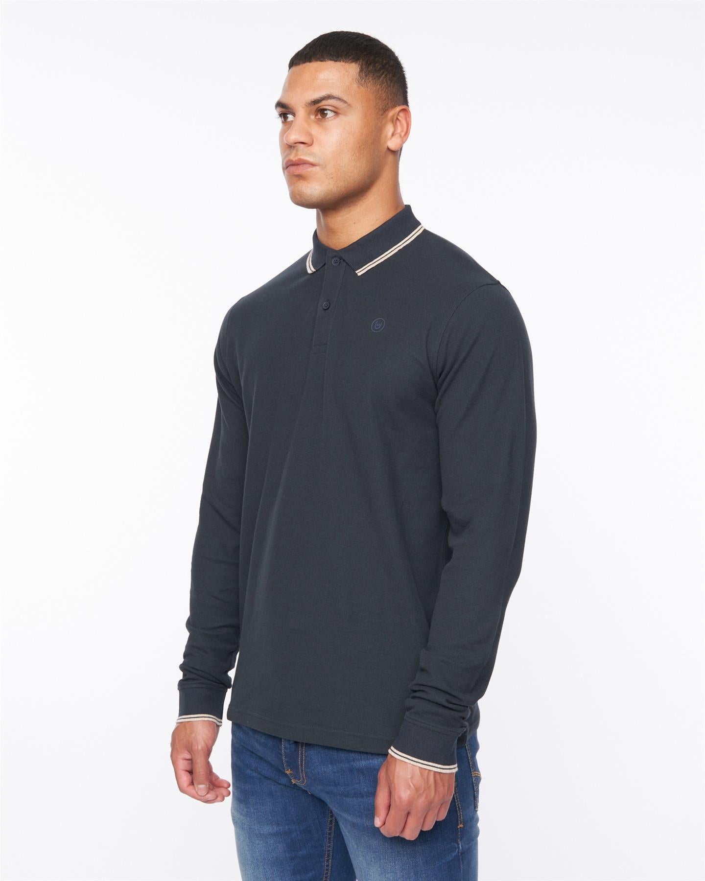 Mens Roxberry Long Sleeve Polo Navy