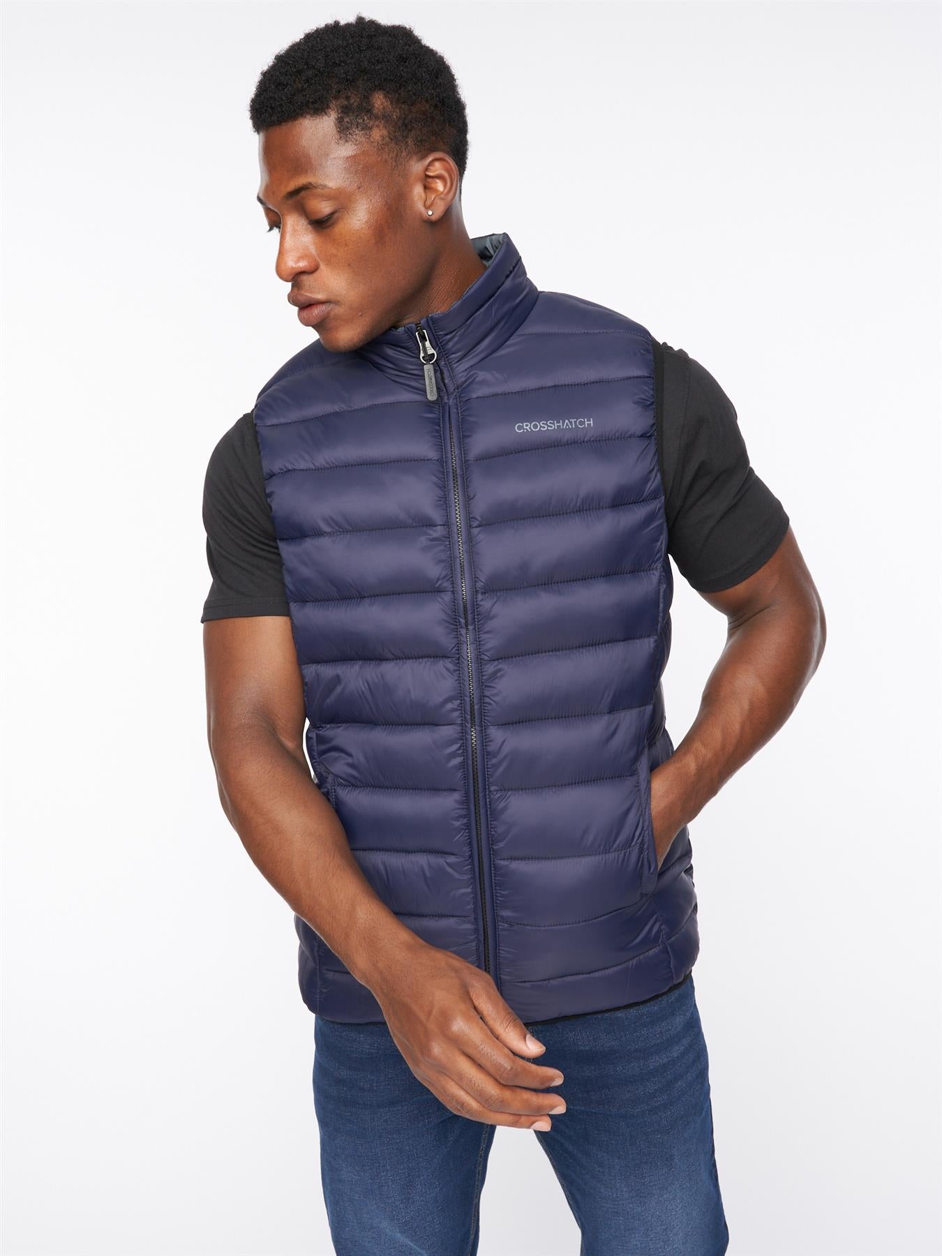 Mens Gattering Gilet Navy