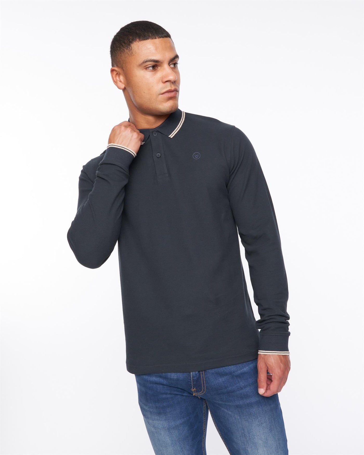 Mens Roxberry Long Sleeve Polo Navy