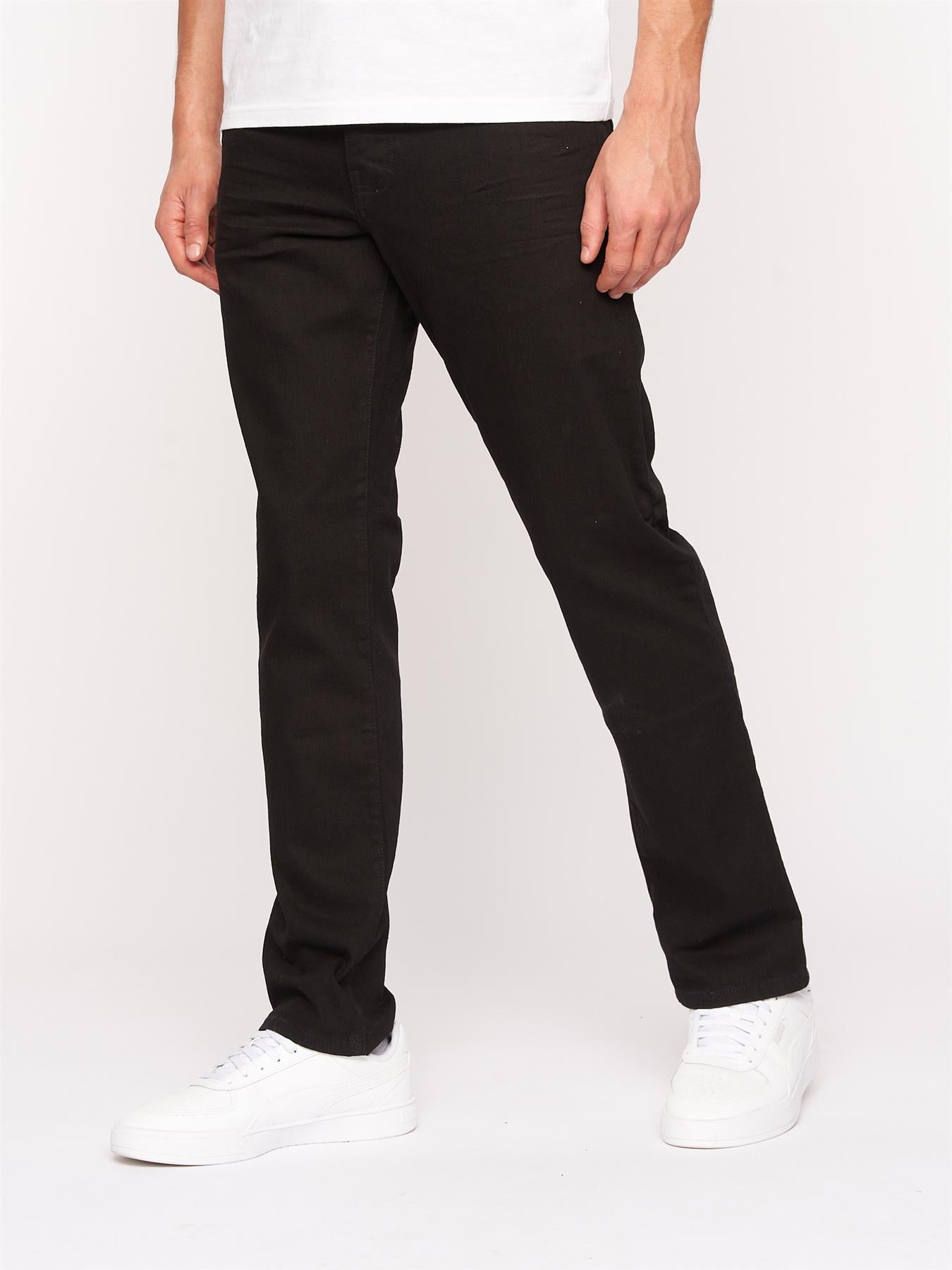 Princed Denim Jeans Solid Black