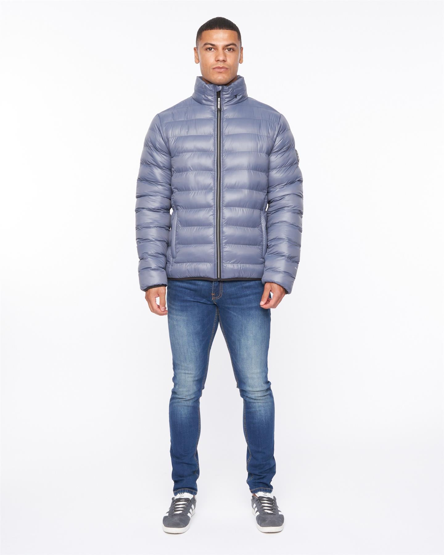 Mens Shemmy Two Quilted Jacket Denim Blue