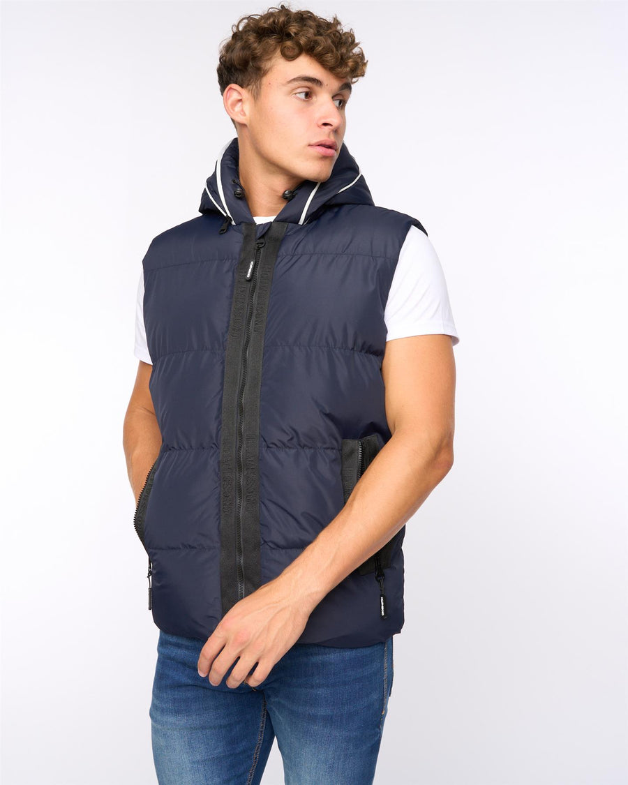 Mens Sandbox Hooded Gilet Navy