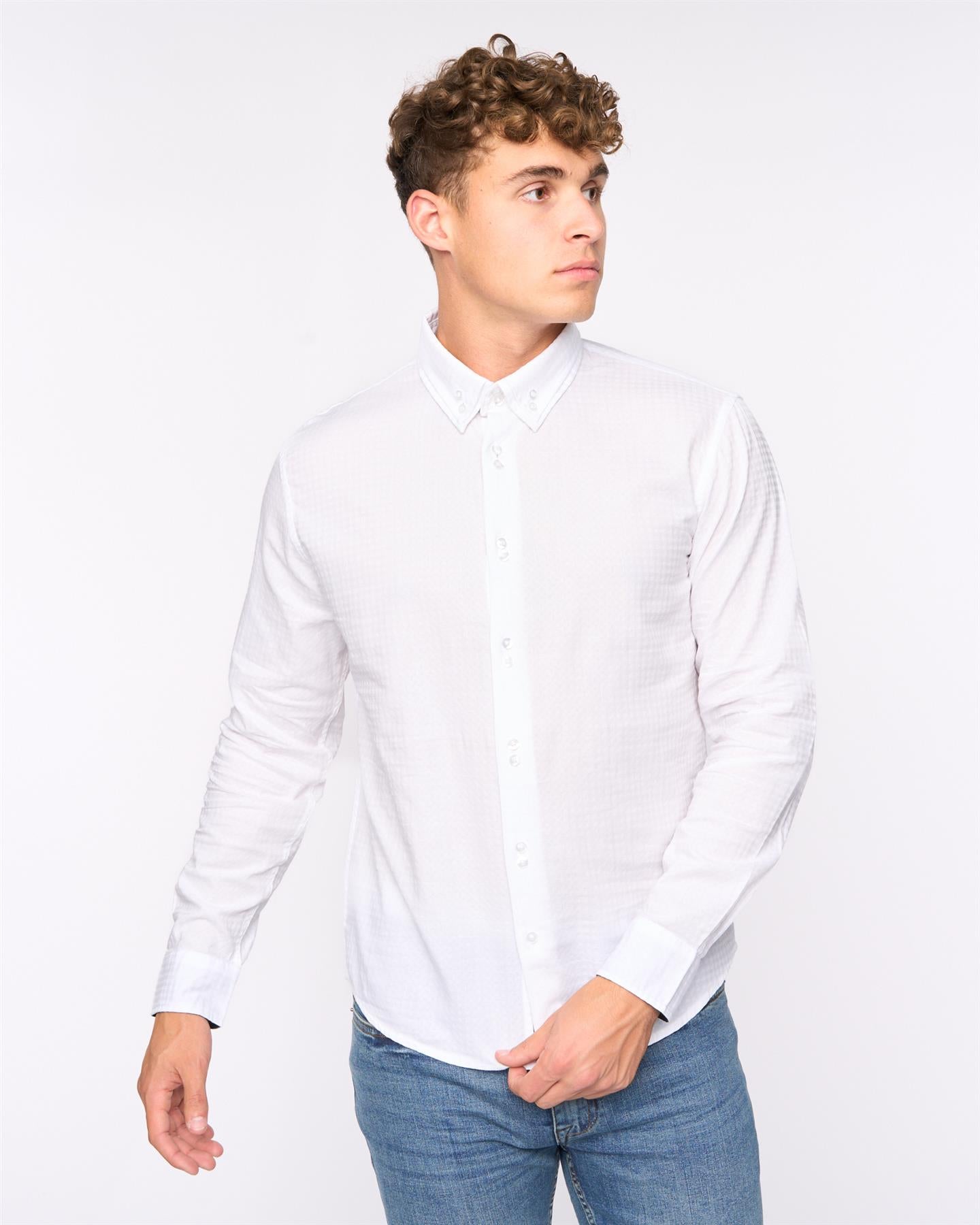 Mens  Edgeworth Slim Fit Shirt White