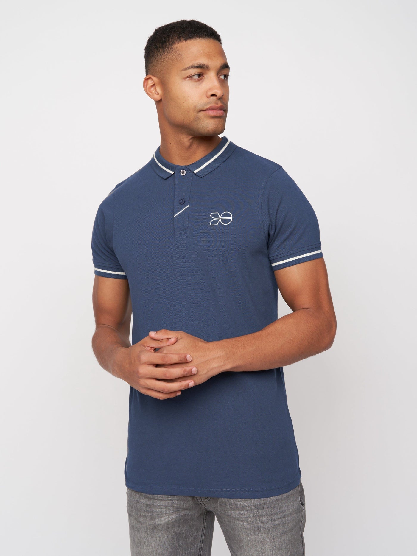 Mens Tata Polo Denim Blue