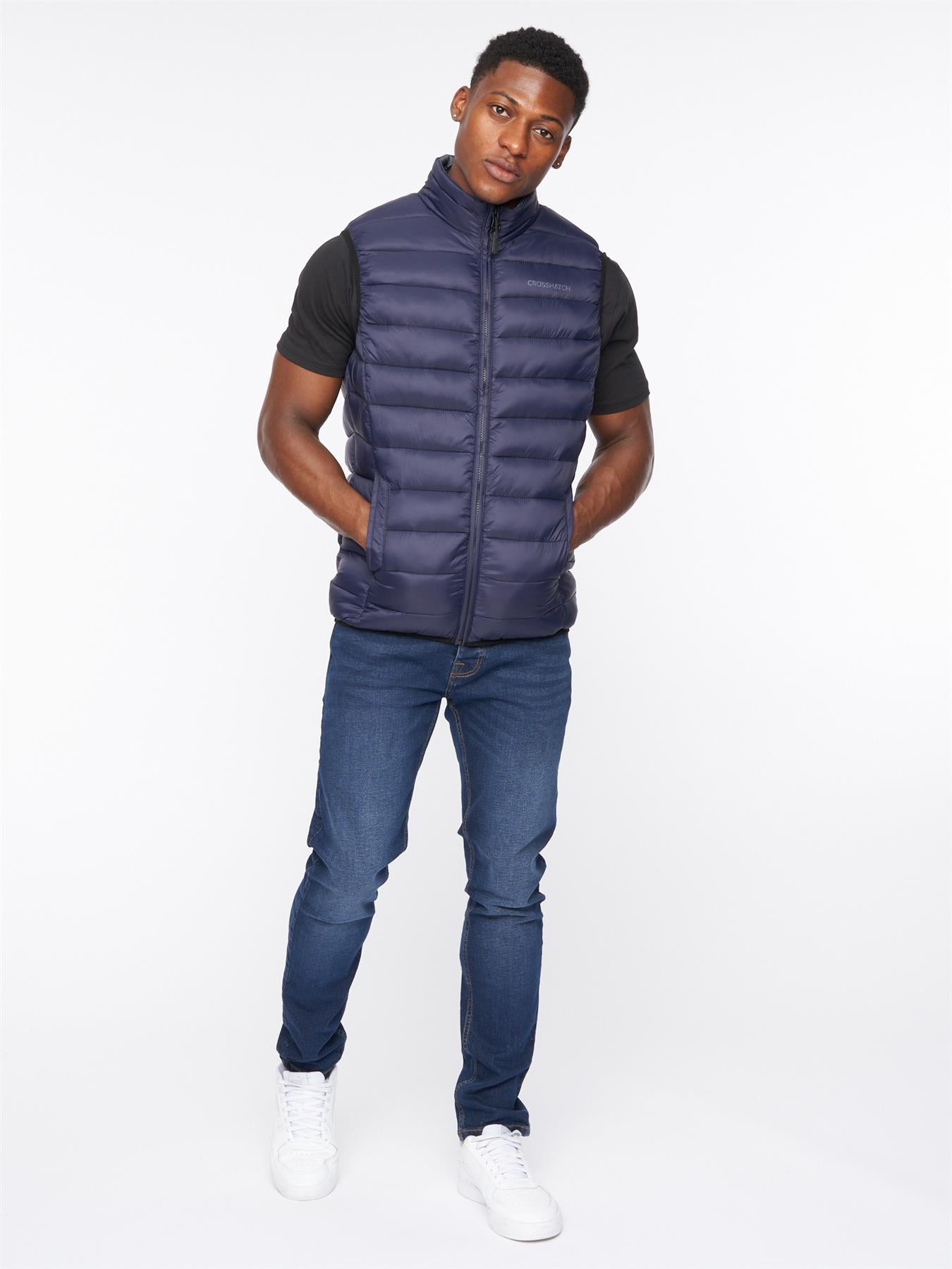 Mens Gattering Gilet Navy