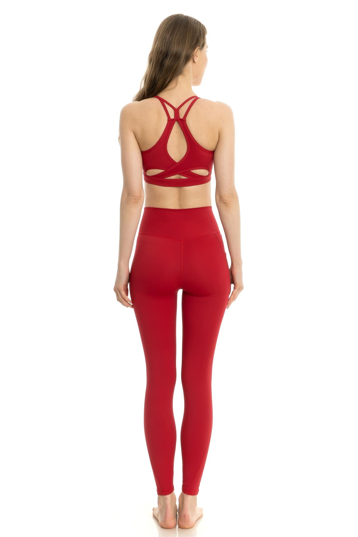 Arya  Pocket Leggings Red