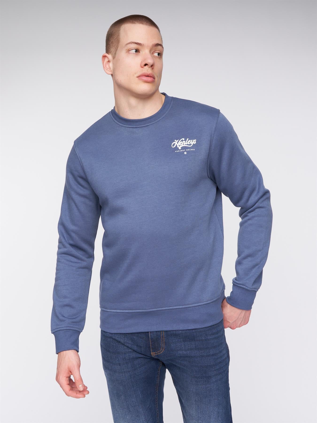 Scripthen Crew Sweat Deep Blue