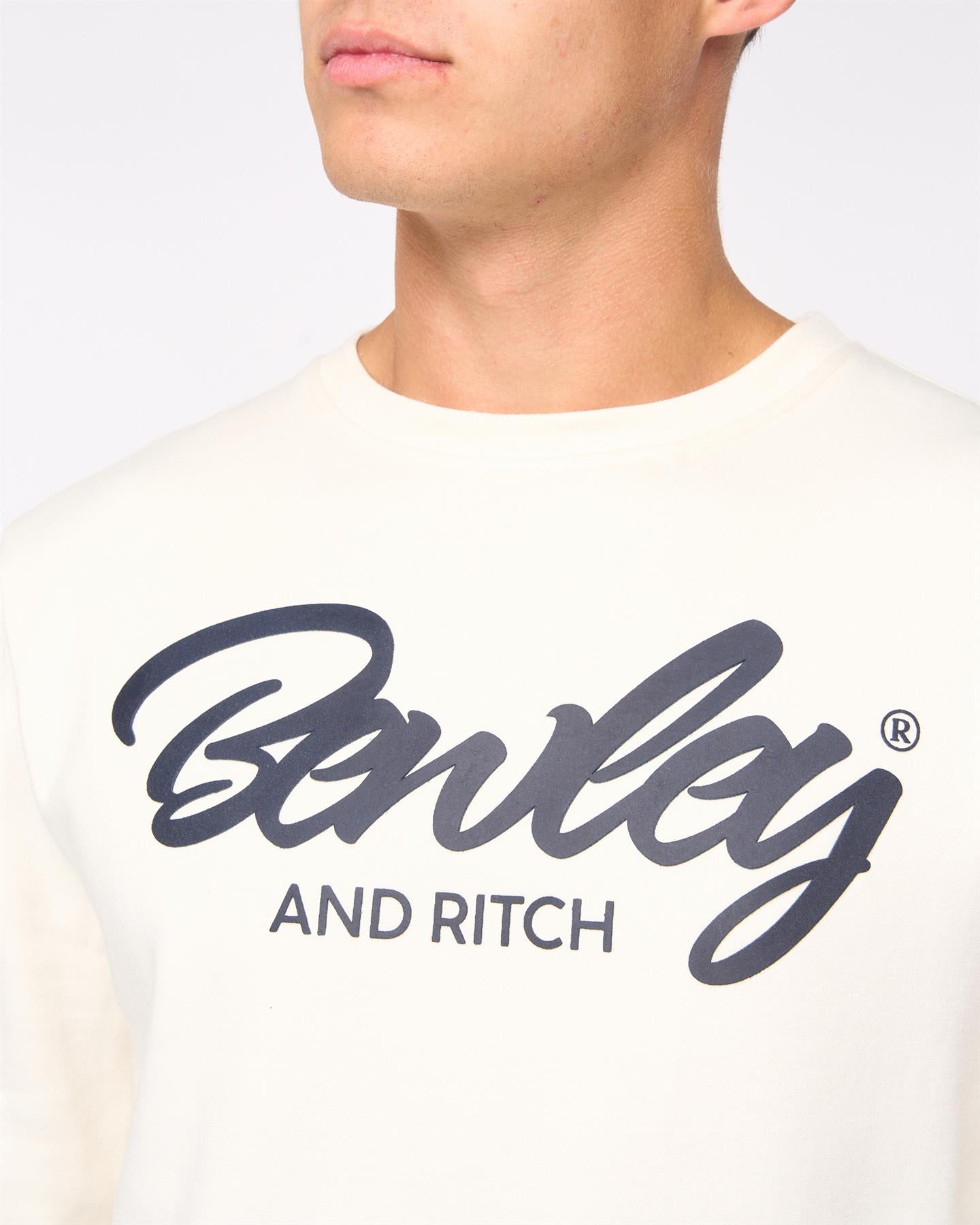 Mens Yardley Crew Sweat Off White